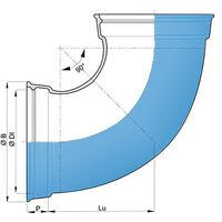 image COUDE FONTE NATURAL EXPRESS 1/4  DN250 SANS JOINT