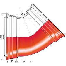 image COUDE FONTE ASSAINISSEMENT REFOULEMENT 1/8 FF