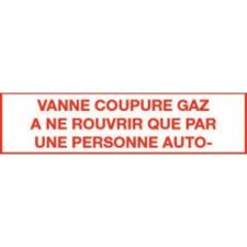 image Etiquette vanne coup. gaz que par pers. auto.