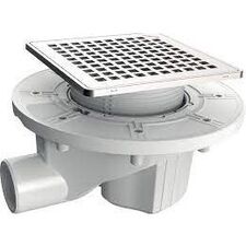 image SIPHON DE SOL CARRELE GRILLE INOX SORTIE HORIZONTALE