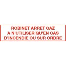 image Etiquette rob. arrÃªt gaz Ã  utiliser sur ordre