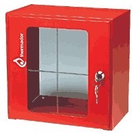 image Coffret sous verre dormant en tÃ´le rouge